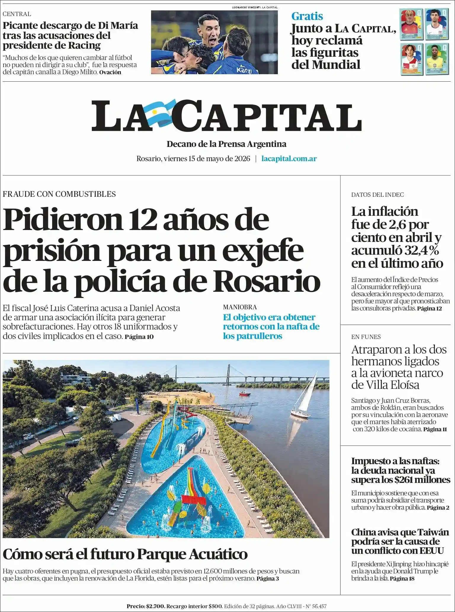 Estudios Max | DIARIO CAMPO LA DULCE - Tapa del diario La Capital Rosario
