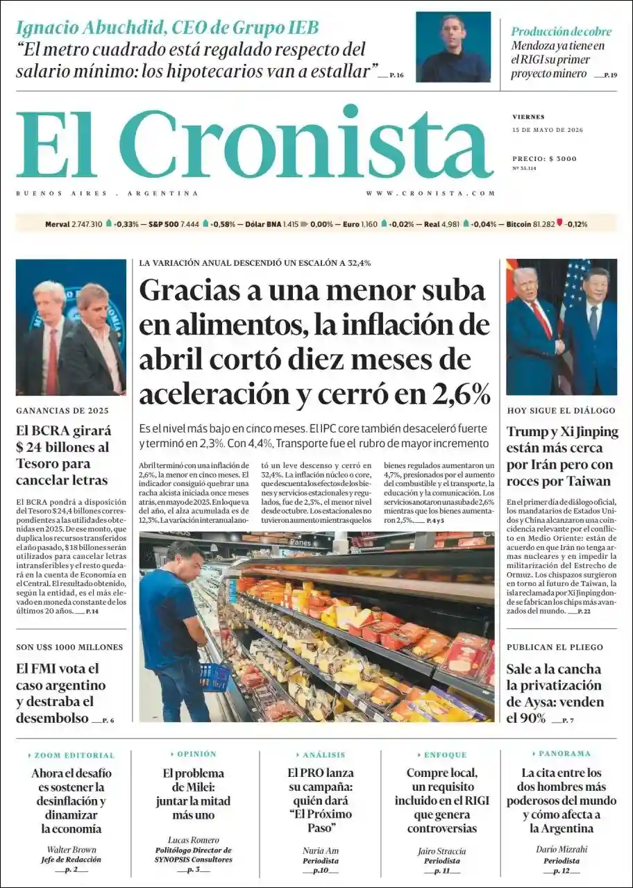 Estudios Max | DIARIO CAMPO LA DULCE - Tapa del diario Cronista