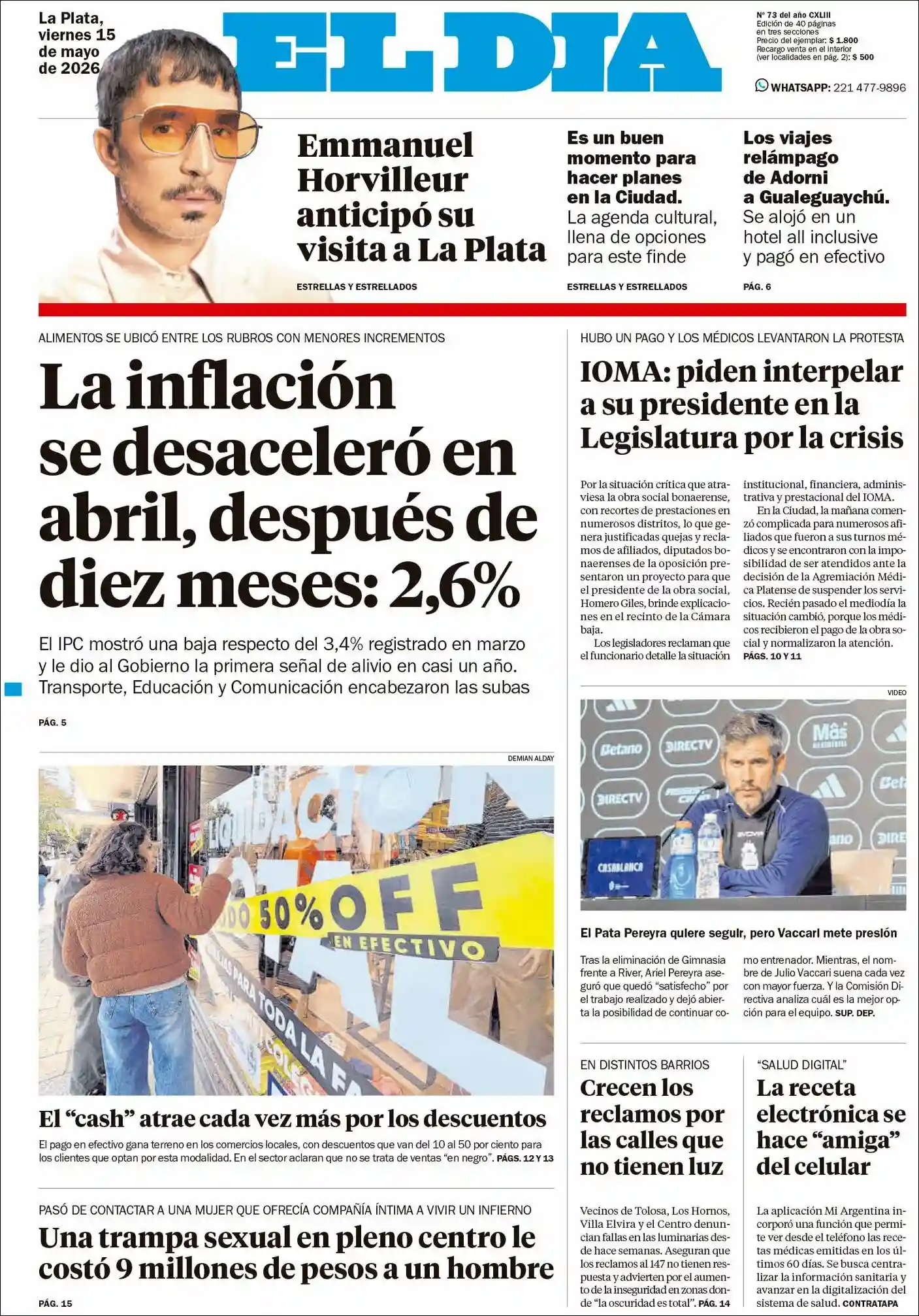 Estudios Max | DIARIO CAMPO LA DULCE - Tapa del diario El Dia
