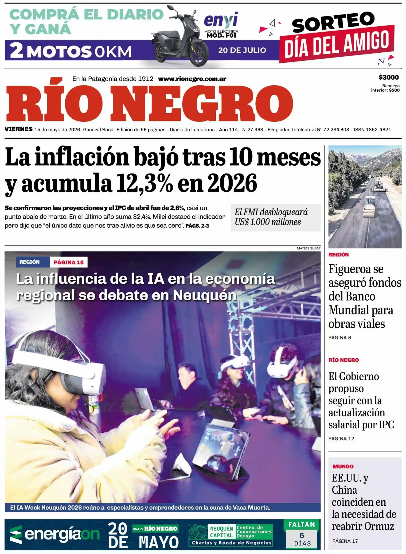 Estudios Max | DIARIO CAMPO LA DULCE - Tapa del diario Rio Negro